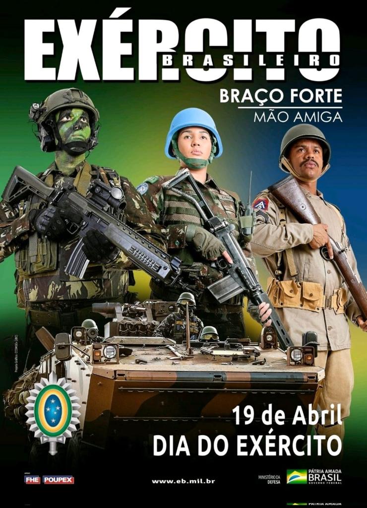 O DIA DO EXÉRCITO BRASILEIRO É COMEMORADO ANUALMENTE EM 19 DE ABRIL.